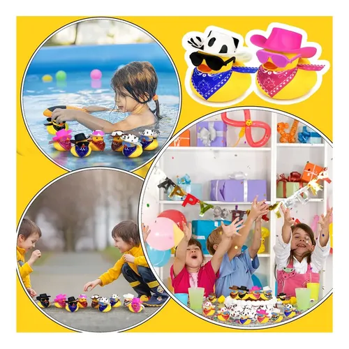 36 Sets Cowboy Ducks Con Mini Bufanda De Sombrero Y Gafas De