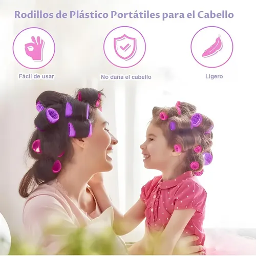 Rizador De Pelo Colorido, Tubos De Plástico Autoadhesivos, 3