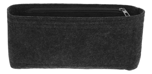 Bolso De Fieltro Maquillaje Y Joyas Gris Oscuro