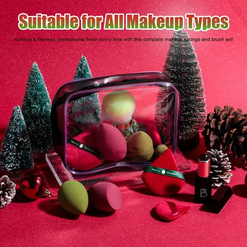 Bs-mall Set 14 Esponjas Maquillaje Con Estuche