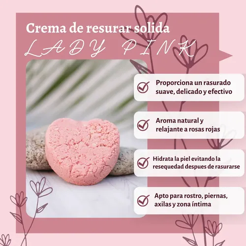 Crema De Rasurar Femenina Vegana Natural Rosas