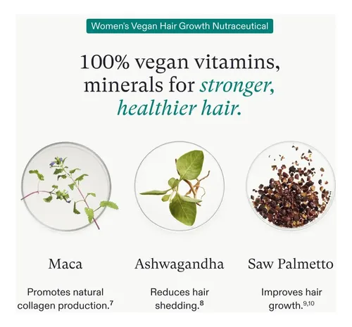 Suplementos Veganos Para Crecimiento Capilar Y Sérum