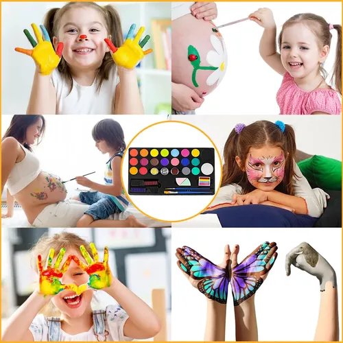 Juego De Bandejas De 20 Pinturas For Rostro Y Cuerpo