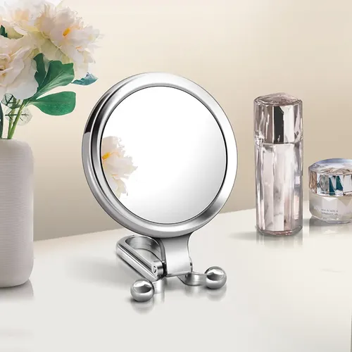 Espejo De Mano Portátil Para Maquillaje Con Luz De Aumento D