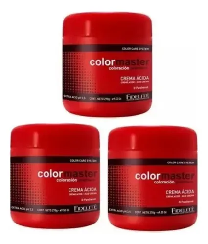 Kit Fidelite Color Master Crema Extra Acida X3 Unidades 270 g
