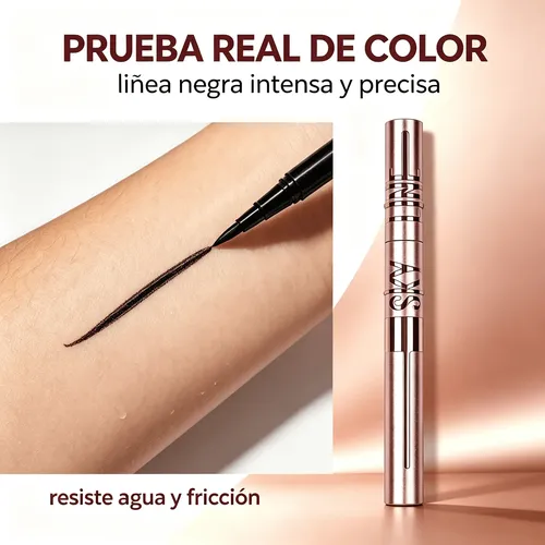Delineador De Ojos Waterproof Larga Duración Negro