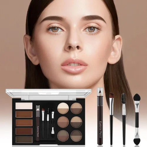 Kit De Cejas: Paleta 12 Colores, 5 Máscaras, Plantillas Y