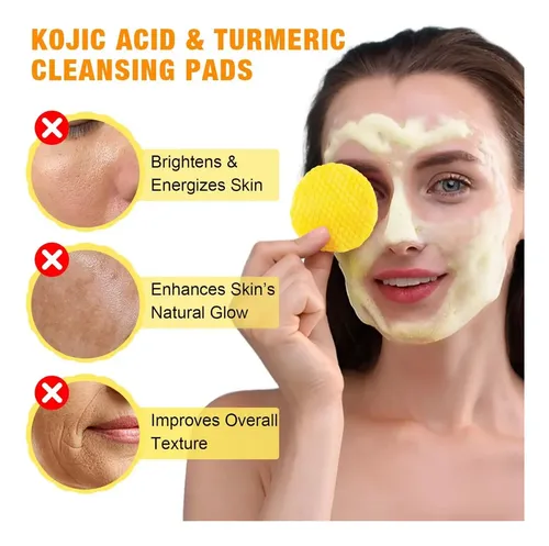 Mcúrcuma Kojic Ácido De Limpieza Almohadillas 50 Cuentasx
