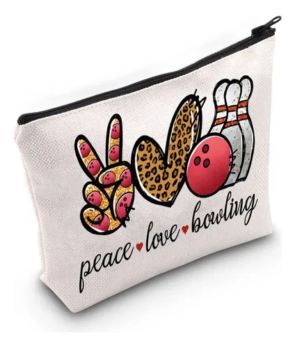 Bolso De Maquillaje Cosmético Wzmpa Bowling Paz Amor Bola De