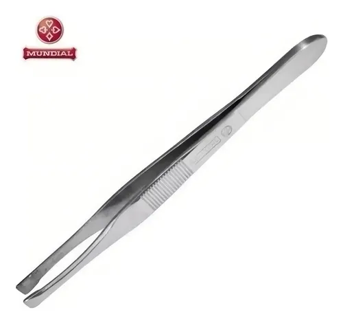 Pinza profesional de acero inoxidable para cejas en forma de C, punta recta, 7 cm