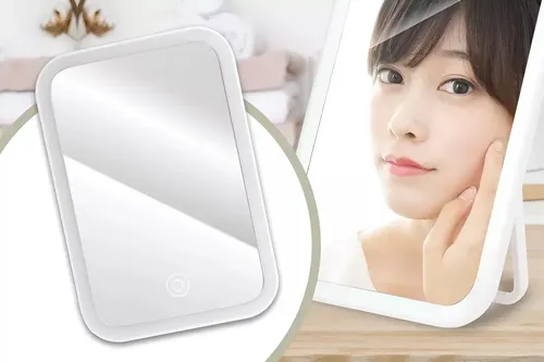 Espejo de Maquillaje Táctil Luces LED Recargable El Rey de las Ofertas
