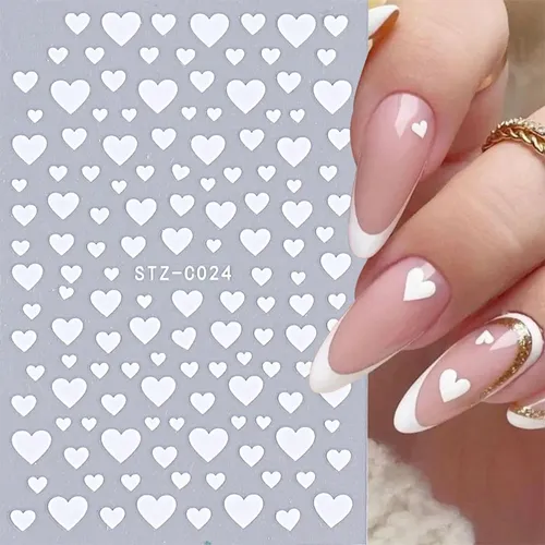 Stickers Para Uñas Zoazjinaz 6 Hojas Con Diseño 3d De Corazo