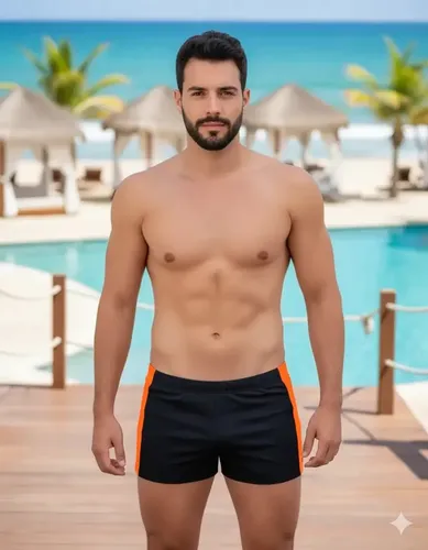 Short Natacion Hombre Resistente Cloro Con Gorra Repele Agua