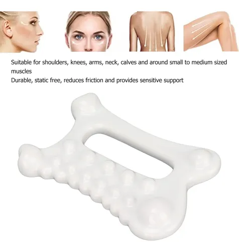 Herramienta De Masaje De Cerámica Gua Sha, Blanca