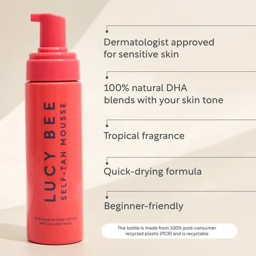 Mousse Autobronceadora Lucy Bee, Tamaño Mediano, Personaliza
