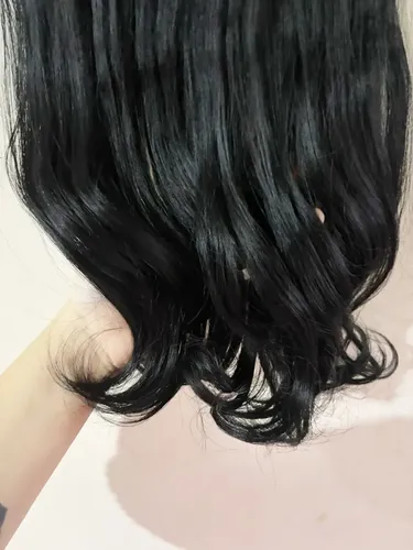 Cortinas De Pelo: Cabello Sintetico Premium Extensiones Color Negro 1 Ondas