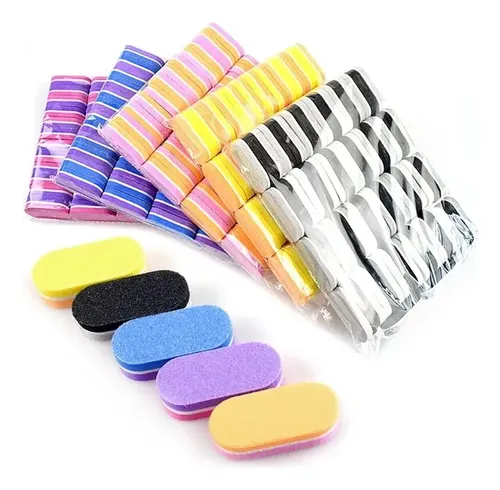 Pack X100 Mini Limas Sponge 100/180 Uñas Calidad Profesional