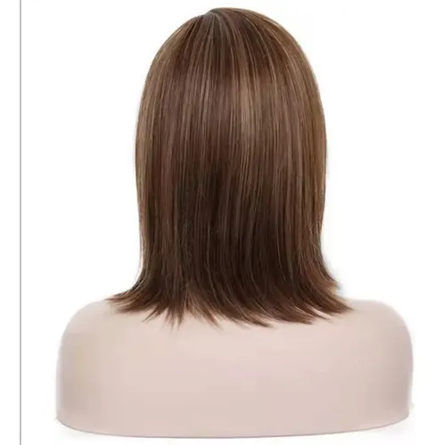 W Peluca De Pelo Bob Liso Natural, Estilo Corto A R
