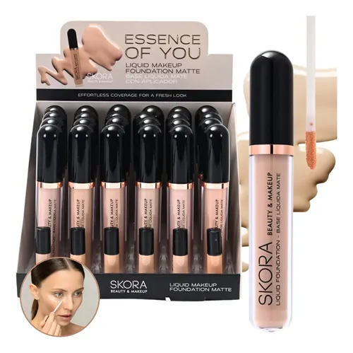 Base De Maquillaje Matte Liquida Skora C/ Aplicador Make Up Tono