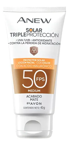 Protector Solar Color Facial Fps 50 Avon Anew Tono Medium