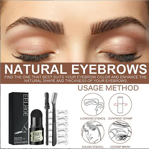 T-kit De Estampado De Cejas Natural Hairline Powder Quick Ey