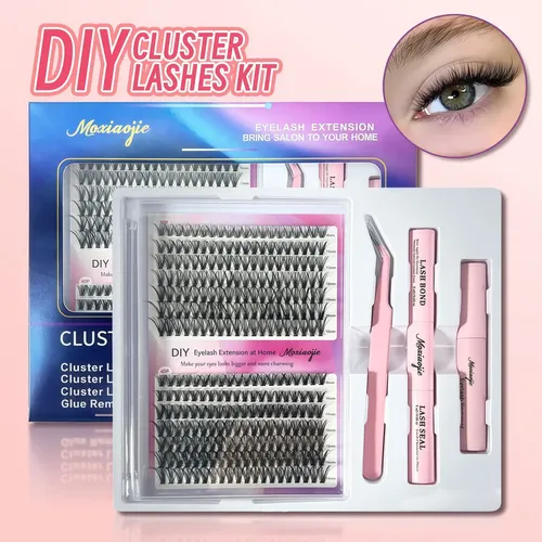 320 Piezas Pestañas Postizas Kit Extensiones 30d Y 40d Curvatura D 9-16mm Mixtas Con Herramientas Pegamento Removedor