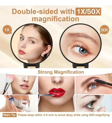 Espejo Con Aumento De 50x, Espejo De Maquillaje Con Aumento