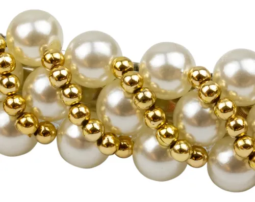 Hebillas Broches Perlas Y Dorado Trenzado Pack X12 Unidades