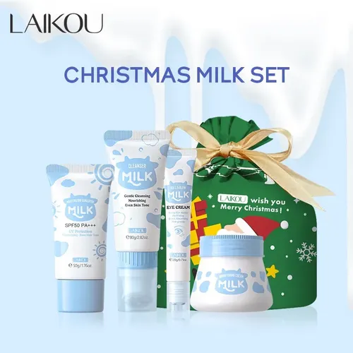 Set De Cuidado Laikou Milk Navidad Ilumina E Hidrata