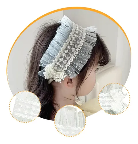 Diadema De Malla De Encaje Lolita Para Niñas, Ideal Para