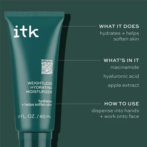 Crema Hidratante Facial Ligera Itk Skincare 3.2 Oz