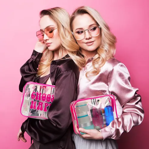 Bolsas De Maquillaje Cunno Preppy Boho Smile Face Flamingo,