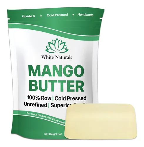 Manteca De Mango White Naturals, Cruda Y Orgánica, Sin Refin