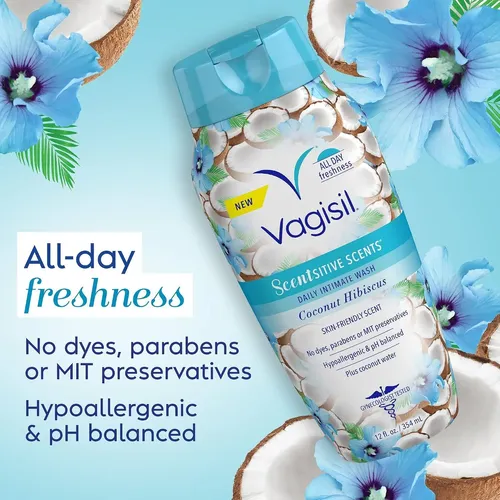 Lávado Íntimo Vagisil Scentsitive Coconut Hibiscus 12 Oz