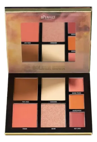 Paleta Maquillaje Ojos y Rostro BPerfect Golden Hour Dusk Sombras e Iluminadores