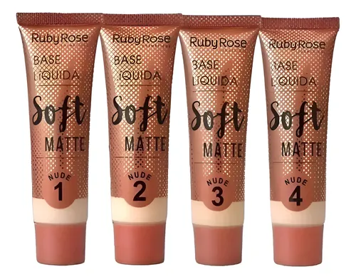 Base Líquida Ruby Rose Soft Matte Nude Acabado Natural