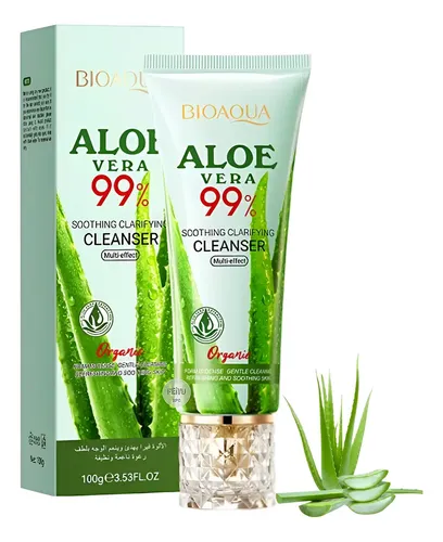 Gel Espumoso Limpiador Facial 99% Aloe Vera Bioaqua Día/noche Todo Tipo De Piel