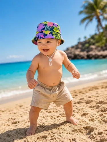 Gorro Piluso Uv Upf50+ Bebés Amazing Chic Protección Solar Floreado Tropical S