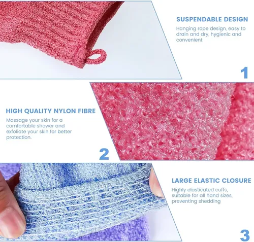 Guantes Exfoliantes Limpieza Corporal Piel Baño Ducha X 1 Un