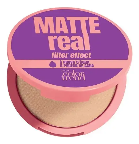 Polvo Compacto Facial Avon Matte Real Filter Effect a prueba de agua – Tono Medio