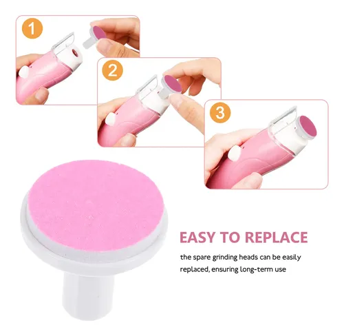 12 Almohadillas Cortadoras De Uñas Eléctricas Para Adultos Rosa