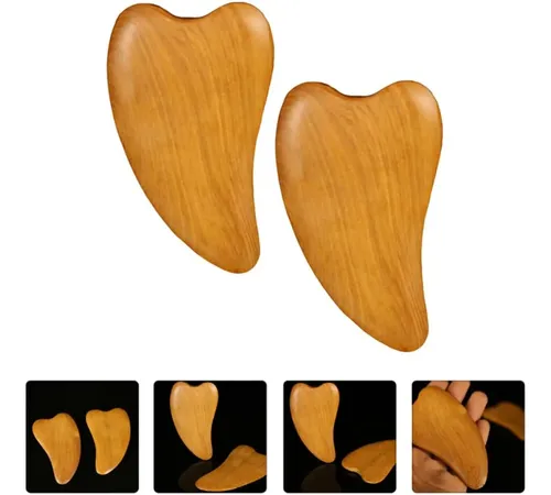 Tabla De Masaje Facial De Madera Redonda De 4 Piezas