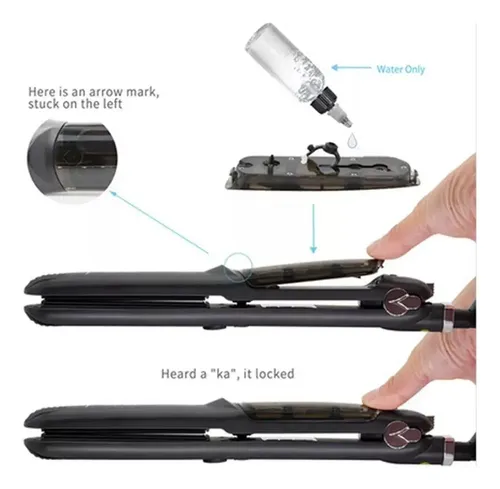 Plancha De Pelo 2 En 1 Con Vapor De Iones Negativos, Lcd