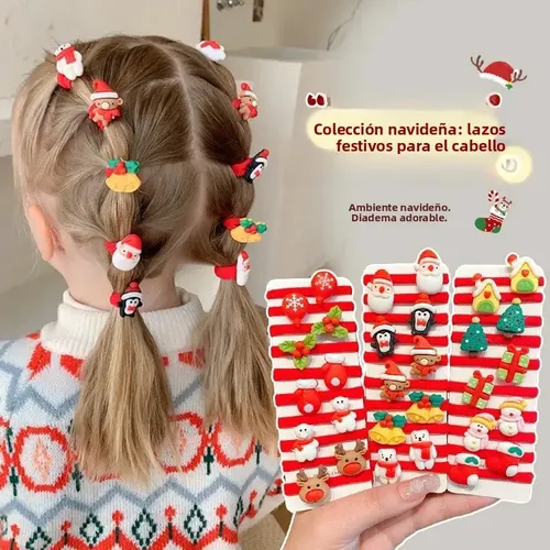 Cintas For El Pelo Navideñas Niñas Santa Reno Regalo
