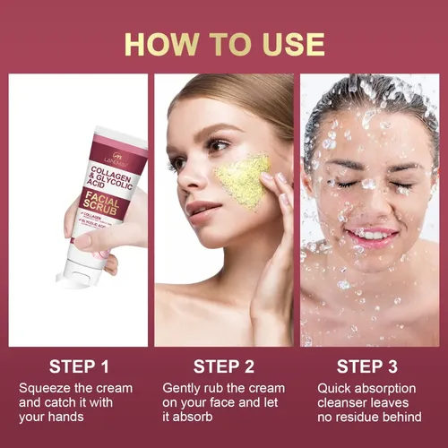 Exfoliante Facial Con Colágeno Y Ácido Glicólico Todo Tipo De Piel Día/noche