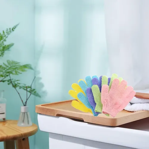 Guante De Baño Exfoliante De Lufa Limpieza Profunda Rosa