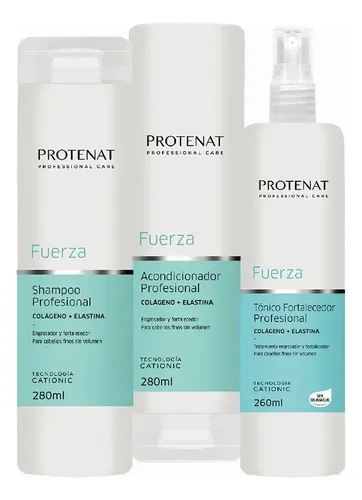 Shampoo 280ml Acondicionador 280ml Tónico 260ml Linea Fuerza