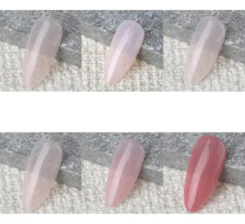 Kit Esmalte Gel Rosa Jelly 6 Colores Uv Secador 36w