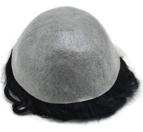 Peluquin De Pelo Humano Fino Para Hombre 8×10 Jet Black