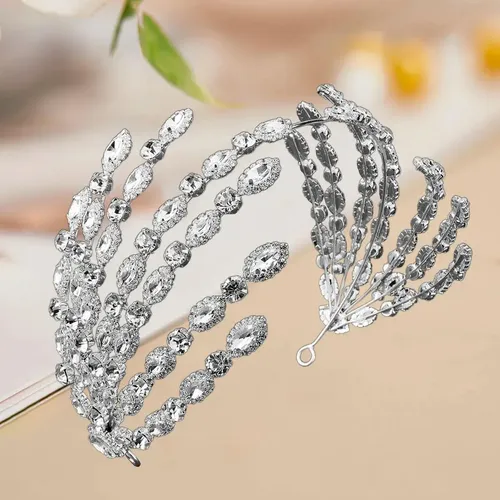 Diadema Nupcial Para Boda, Corona, Tiara, Vestido Estilo C